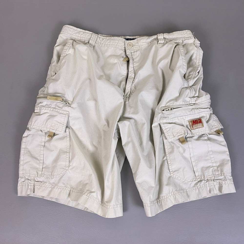 Baileys Point Cargo Shorts Men's 38 (Fit 36) Khaki Tan Cotton Nylon Multi Pocket